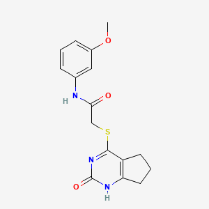 N-(3-Methoxyphenyl)-2-({2-oxo-1H,2H,5H,6H,7H-cyclopenta[D]pyrimidin-4-YL}sulfanyl)acetamide