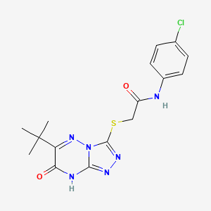 2-[(6-tert-butyl-7-hydroxy[1,2,4]triazolo[4,3-b][1,2,4]triazin-3-yl)sulfanyl]-N-(4-chlorophenyl)acetamide