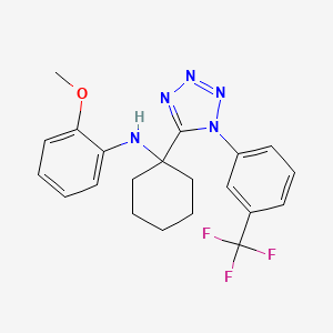 molecular formula C21H22F3N5O B11245244 2-methoxy-N-(1-{1-[3-(trifluoromethyl)phenyl]-1H-tetrazol-5-yl}cyclohexyl)aniline 