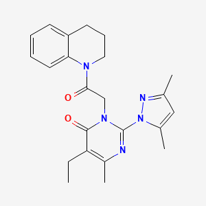 3-(2-(3,4-dihydroquinolin-1(2H)-yl)-2-oxoethyl)-2-(3,5-dimethyl-1H-pyrazol-1-yl)-5-ethyl-6-methylpyrimidin-4(3H)-one