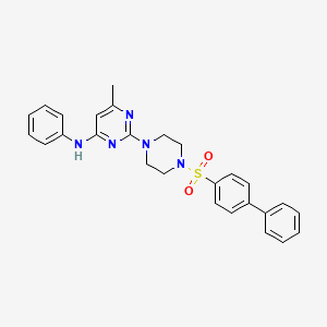 2-(4-([1,1'-biphenyl]-4-ylsulfonyl)piperazin-1-yl)-6-methyl-N-phenylpyrimidin-4-amine