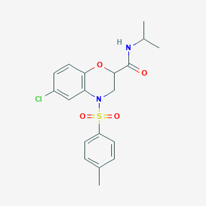 6-chloro-4-[(4-methylphenyl)sulfonyl]-N-(propan-2-yl)-3,4-dihydro-2H-1,4-benzoxazine-2-carboxamide