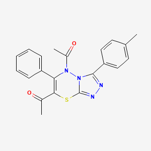 1,1'-[3-(4-methylphenyl)-6-phenyl-5H-[1,2,4]triazolo[3,4-b][1,3,4]thiadiazine-5,7-diyl]diethanone