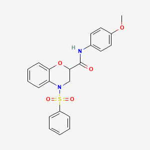 N-(4-methoxyphenyl)-4-(phenylsulfonyl)-3,4-dihydro-2H-1,4-benzoxazine-2-carboxamide