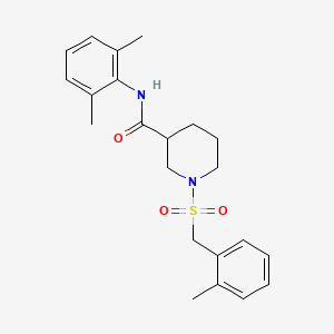 molecular formula C22H28N2O3S B11245363 N-(2,6-dimethylphenyl)-1-[(2-methylbenzyl)sulfonyl]piperidine-3-carboxamide 