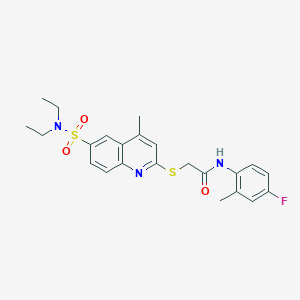 molecular formula C23H26FN3O3S2 B11245367 2-{[6-(diethylsulfamoyl)-4-methylquinolin-2-yl]sulfanyl}-N-(4-fluoro-2-methylphenyl)acetamide 