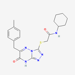 N-cyclohexyl-2-{[6-(4-methylbenzyl)-7-oxo-7,8-dihydro[1,2,4]triazolo[4,3-b][1,2,4]triazin-3-yl]sulfanyl}acetamide