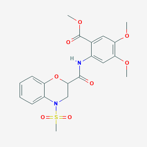 molecular formula C20H22N2O8S B11245399 methyl 4,5-dimethoxy-2-({[4-(methylsulfonyl)-3,4-dihydro-2H-1,4-benzoxazin-2-yl]carbonyl}amino)benzoate 