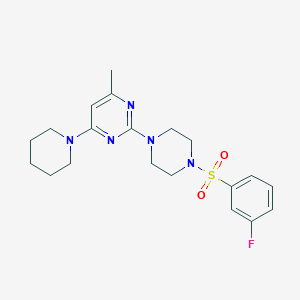 molecular formula C20H26FN5O2S B11245418 2-[4-(3-Fluorobenzenesulfonyl)piperazin-1-YL]-4-methyl-6-(piperidin-1-YL)pyrimidine 