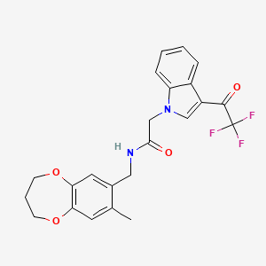 N-[(8-methyl-3,4-dihydro-2H-1,5-benzodioxepin-7-yl)methyl]-2-[3-(trifluoroacetyl)-1H-indol-1-yl]acetamide