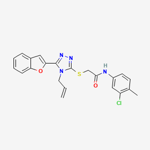 molecular formula C22H19ClN4O2S B11245430 2-{[5-(1-benzofuran-2-yl)-4-(prop-2-en-1-yl)-4H-1,2,4-triazol-3-yl]sulfanyl}-N-(3-chloro-4-methylphenyl)acetamide 