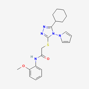 2-{[5-cyclohexyl-4-(1H-pyrrol-1-yl)-4H-1,2,4-triazol-3-yl]sulfanyl}-N-(2-methoxyphenyl)acetamide