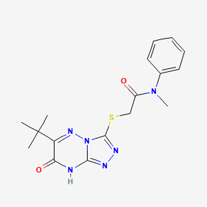 molecular formula C17H20N6O2S B11245469 2-[(6-tert-butyl-7-hydroxy[1,2,4]triazolo[4,3-b][1,2,4]triazin-3-yl)sulfanyl]-N-methyl-N-phenylacetamide 