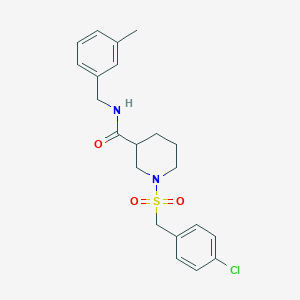 molecular formula C21H25ClN2O3S B11245477 1-[(4-chlorobenzyl)sulfonyl]-N-(3-methylbenzyl)piperidine-3-carboxamide 