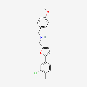 molecular formula C20H20ClNO2 B11245490 1-[5-(3-chloro-4-methylphenyl)furan-2-yl]-N-(4-methoxybenzyl)methanamine 