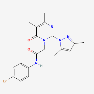 molecular formula C19H20BrN5O2 B11245496 N-(4-bromophenyl)-2-(2-(3,5-dimethyl-1H-pyrazol-1-yl)-4,5-dimethyl-6-oxopyrimidin-1(6H)-yl)acetamide 