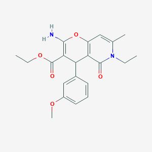 ethyl 2-amino-6-ethyl-4-(3-methoxyphenyl)-7-methyl-5-oxo-4H,5H,6H-pyrano[3,2-c]pyridine-3-carboxylate