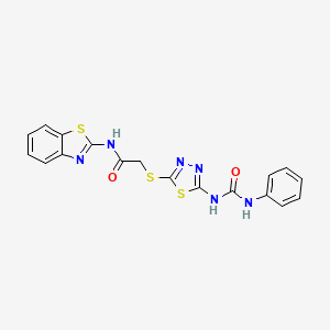 N-(benzo[d]thiazol-2-yl)-2-((5-(3-phenylureido)-1,3,4-thiadiazol-2-yl)thio)acetamide