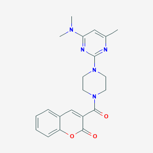 3-(4-(4-(dimethylamino)-6-methylpyrimidin-2-yl)piperazine-1-carbonyl)-2H-chromen-2-one