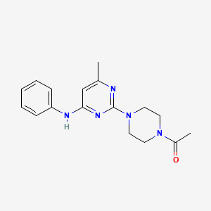 molecular formula C17H21N5O B11245538 1-(4-(4-Methyl-6-(phenylamino)pyrimidin-2-yl)piperazin-1-yl)ethanone 