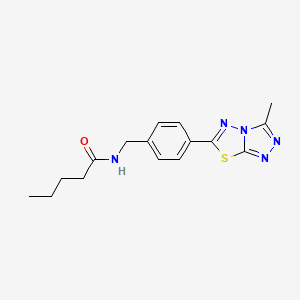 molecular formula C16H19N5OS B11245541 N-[4-(3-methyl[1,2,4]triazolo[3,4-b][1,3,4]thiadiazol-6-yl)benzyl]pentanamide 