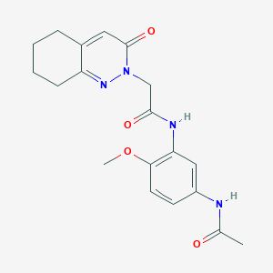 molecular formula C19H22N4O4 B11245545 N-[5-(acetylamino)-2-methoxyphenyl]-2-(3-oxo-5,6,7,8-tetrahydrocinnolin-2(3H)-yl)acetamide 