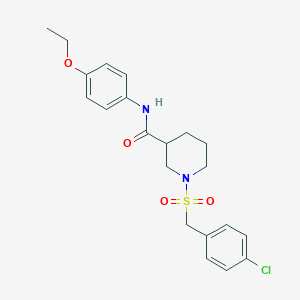 molecular formula C21H25ClN2O4S B11245563 1-[(4-chlorobenzyl)sulfonyl]-N-(4-ethoxyphenyl)piperidine-3-carboxamide 