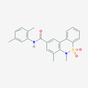 molecular formula C23H22N2O3S B11245568 N-(2,5-dimethylphenyl)-6,7-dimethyl-6H-dibenzo[c,e][1,2]thiazine-9-carboxamide 5,5-dioxide 