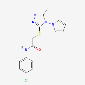 N-(4-chlorophenyl)-2-{[5-methyl-4-(1H-pyrrol-1-yl)-4H-1,2,4-triazol-3-yl]sulfanyl}acetamide