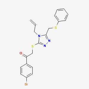 molecular formula C20H18BrN3OS2 B11245594 2-((4-Allyl-5-((phenylthio)methyl)-4H-1,2,4-triazol-3-yl)thio)-1-(4-bromophenyl)ethanone CAS No. 538337-47-2