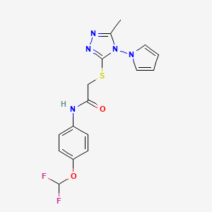 N-[4-(difluoromethoxy)phenyl]-2-{[5-methyl-4-(1H-pyrrol-1-yl)-4H-1,2,4-triazol-3-yl]sulfanyl}acetamide