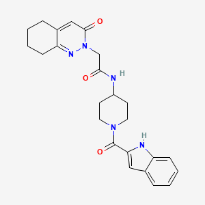 molecular formula C24H27N5O3 B11245605 N-[1-(1H-indol-2-ylcarbonyl)piperidin-4-yl]-2-(3-oxo-5,6,7,8-tetrahydrocinnolin-2(3H)-yl)acetamide 