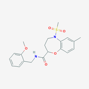 N-(2-methoxybenzyl)-7-methyl-5-(methylsulfonyl)-2,3,4,5-tetrahydro-1,5-benzoxazepine-2-carboxamide