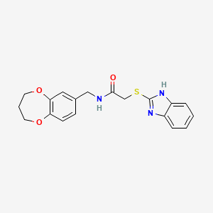 molecular formula C19H19N3O3S B11245618 2-(1H-benzimidazol-2-ylsulfanyl)-N-(3,4-dihydro-2H-1,5-benzodioxepin-7-ylmethyl)acetamide 