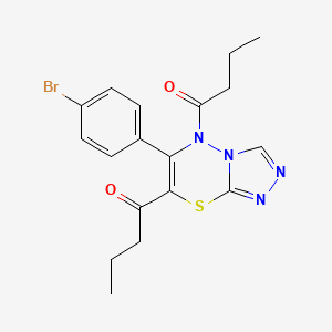 1-[6-(4-Bromophenyl)-5-butanoyl-5H-[1,2,4]triazolo[3,4-B][1,3,4]thiadiazin-7-YL]butan-1-one