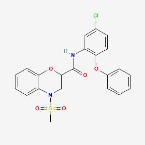 N-(5-chloro-2-phenoxyphenyl)-4-(methylsulfonyl)-3,4-dihydro-2H-1,4-benzoxazine-2-carboxamide