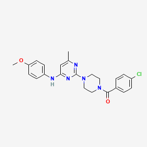 molecular formula C23H24ClN5O2 B11245652 2-[4-(4-chlorobenzoyl)piperazin-1-yl]-N-(4-methoxyphenyl)-6-methylpyrimidin-4-amine 