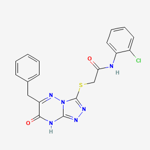 molecular formula C19H15ClN6O2S B11245659 2-[(6-benzyl-7-hydroxy[1,2,4]triazolo[4,3-b][1,2,4]triazin-3-yl)sulfanyl]-N-(2-chlorophenyl)acetamide 