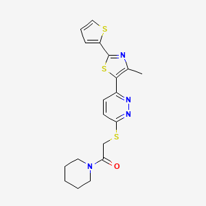 2-((6-(4-Methyl-2-(thiophen-2-yl)thiazol-5-yl)pyridazin-3-yl)thio)-1-(piperidin-1-yl)ethanone