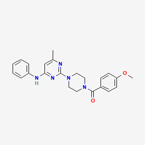 molecular formula C23H25N5O2 B11245712 2-[4-(4-methoxybenzoyl)piperazin-1-yl]-6-methyl-N-phenylpyrimidin-4-amine 