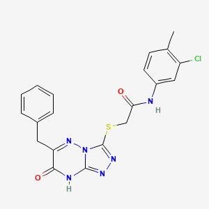 2-[(6-benzyl-7-hydroxy[1,2,4]triazolo[4,3-b][1,2,4]triazin-3-yl)sulfanyl]-N-(3-chloro-4-methylphenyl)acetamide