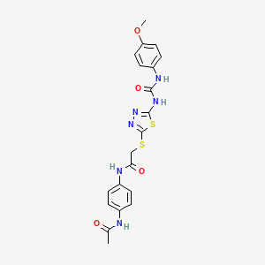 N-(4-Acetamidophenyl)-2-[(5-{[(4-methoxyphenyl)carbamoyl]amino}-1,3,4-thiadiazol-2-YL)sulfanyl]acetamide