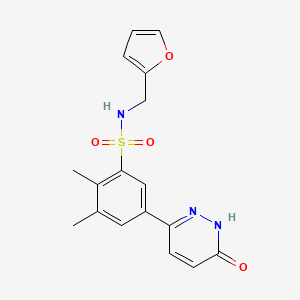 N-(furan-2-ylmethyl)-2,3-dimethyl-5-(6-oxo-1,6-dihydropyridazin-3-yl)benzenesulfonamide