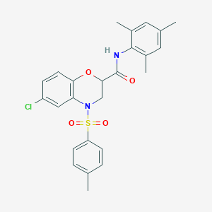 6-chloro-4-[(4-methylphenyl)sulfonyl]-N-(2,4,6-trimethylphenyl)-3,4-dihydro-2H-1,4-benzoxazine-2-carboxamide