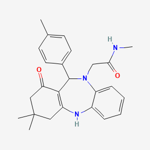 2-[3,3-dimethyl-11-(4-methylphenyl)-1-oxo-1,2,3,4,5,11-hexahydro-10H-dibenzo[b,e][1,4]diazepin-10-yl]-N-methylacetamide