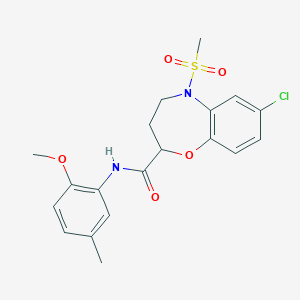 7-chloro-N-(2-methoxy-5-methylphenyl)-5-(methylsulfonyl)-2,3,4,5-tetrahydro-1,5-benzoxazepine-2-carboxamide