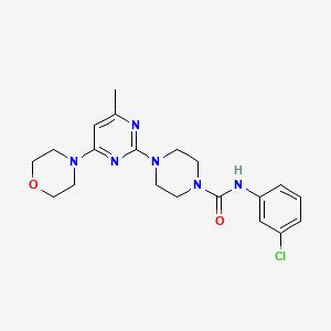 molecular formula C20H25ClN6O2 B11245792 N-(3-chlorophenyl)-4-(4-methyl-6-morpholinopyrimidin-2-yl)piperazine-1-carboxamide 