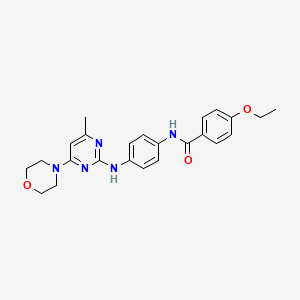 molecular formula C24H27N5O3 B11245795 4-ethoxy-N-(4-((4-methyl-6-morpholinopyrimidin-2-yl)amino)phenyl)benzamide 