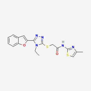 2-{[5-(1-benzofuran-2-yl)-4-ethyl-4H-1,2,4-triazol-3-yl]sulfanyl}-N-(4-methyl-1,3-thiazol-2-yl)acetamide