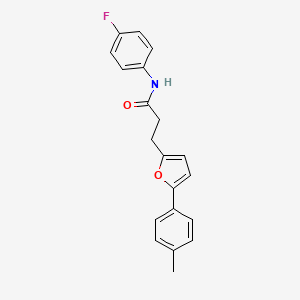 molecular formula C20H18FNO2 B11245822 N-(4-fluorophenyl)-3-[5-(4-methylphenyl)furan-2-yl]propanamide 